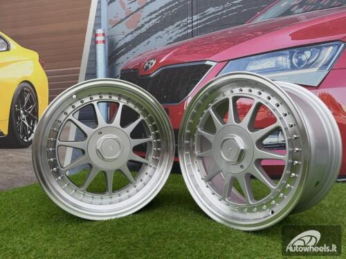 Ratlankis R17x7.5  5X112  ET  35  66.6  7905F  Silver+Polished Lip (SP)  For RACIN  (Z3)  (HARTGE Style Front+Rear)