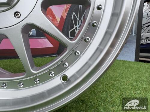 Ratlankis R17x7.5  5X112  ET  35  66.6  7905F  Silver+Polished Lip (SP)  For RACIN  (Z3)  (HARTGE Style Front+Rear)