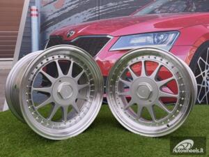 Ratlankis R17x7.5  5X112  ET  35  66.6  7905F  Silver+Polished Lip (SP)  For RACIN  (Z3)  (HARTGE Style Front+Rear)