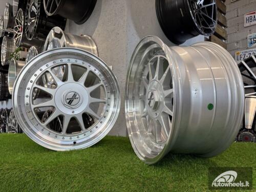 Ratlankis R17x8.5  4X100  ET  20  57.1  7962F  Silver+Polished Lip (SP)  For RACIN  (P2)  (HARTGE Style)