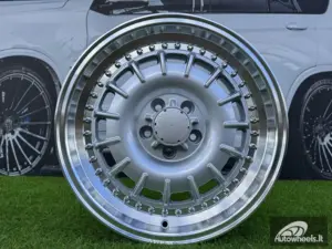 Ratlankis Mercedes Barock Style E 17X8J 5X112 ET35 66.6 Silver with Diamond Cut Lip