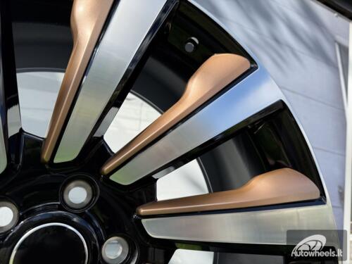 Ratlankis Forged Land Rover 10-Spoke Style R23X9.5J 5X120 ET42.5 72.6 Black with Diamond Cut and Bronze Accents