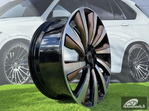 Ratlankis Forged Range Rover 10-Spoke Style R23X9.5J 5X120 ET42.5 72.6 Black with Diamond Cut and Bronze Accents