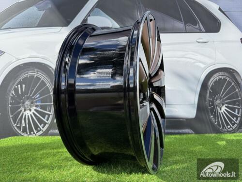 Ratlankis Forged Range Rover 10-Spoke Style R23X9.5J 5X120 ET42.5 72.6 Black with Diamond Cut and Bronze Accents