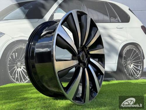 Ratlankis Forged Land Rover 10-Spoke Style R23X9.5J 5X120 ET42.5 72.6 Black with Diamond Cut and Gunmetal Accents