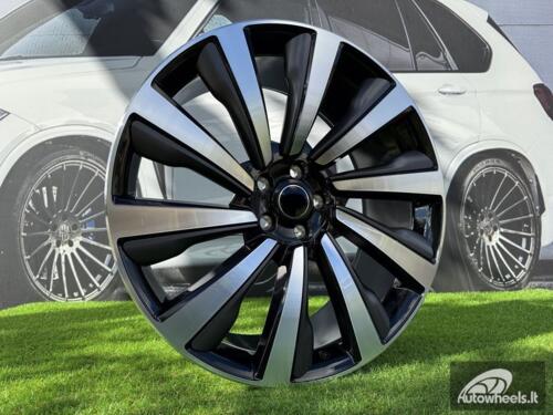 Ratlankis Forged Range Rover 10-Spoke Style R23X9.5J 5X120 ET42.5 72.6 Black with Diamond Cut and Gunmetal Accents
