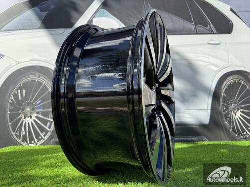 Ratlankis Forged Range Rover 10-Spoke Style R23X9.5J 5X120 ET42.5 72.6 Black with Diamond Cut and Gunmetal Accents