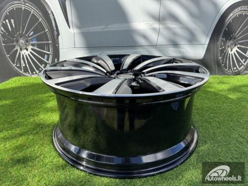 Ratlankis Forged Range Rover 10-Spoke Style R23X9.5J 5X120 ET42.5 72.6 Black with Diamond Cut and Gunmetal Accents