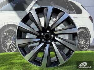 Ratlankis Forged Range Rover 10-Spoke Style R23X9.5J 5X120 ET42.5 72.6 Black with Diamond Cut and Gunmetal Accents