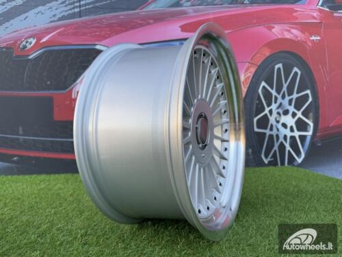 Ratlankis Alpina Classic Style  R17X8J 4X100/5X100 ET20 73.1 Silver with Diamond cut lip and black rivets wheel