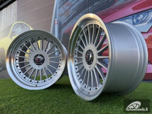 Ratlankis Alpina Classic Style  R17X8J 5X112/5X120 ET20 73.1 Silver with Diamond cut lip and black rivets