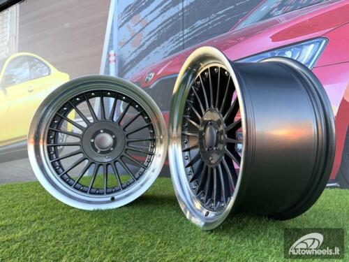 Ratlankis Alpina Classic Style  R17X8J 5X112/5X120 ET20 72.6 Grey with Diamond cut lip and black rivets