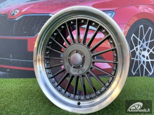 Ratlankis Alpina Classic Style  R17X8J 5X112/5X120 ET20 72.6 Grey with Diamond cut lip and black rivets wheel