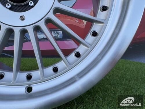 Ratlankis Alpina Classic Style  R18X8.5J 5X112/5X120 ET20 74.1 Silver with Diamond cut lip and black rivets wheel