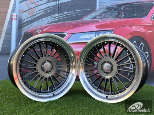 Ratlankis Alpina Classic Style  R18X8.5J 5X112/5X120 ET20 74.1 Grey with Diamond cut lip and black rivets