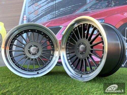 Ratlankis Alpina Classic Style  R18X8.5J 5X112/5X120 ET20 74.1 Grey with Diamond cut lip and black rivets wheel