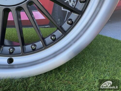 Ratlankis Alpina Classic Style  R18X10J 5X112/5X120 ET15 74.1 Grey with Diamond cut lip and black rivets wheel