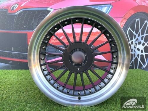 Ratlankis Alpina Classic Style  R18X10J 5X112/5X120 ET15 74.1 Grey with Diamond cut lip and black rivets wheel
