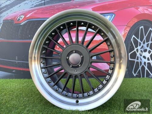 Ratlankis Alpina Classic Style  R18X10J 5X112/5X120 ET15 74.1 Grey with Diamond cut lip and black rivets wheel