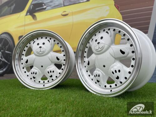 Ratlankis Ronal Teddy Bear style for VW Golf Jetta 15X7J 4X100 ET30 73.1 White with Diamond cut lip