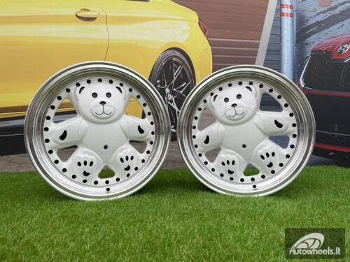 Ratlankis Ronal Teddy Bear style for VW Golf Jetta 15X7J 4X100 ET30 73.1 White with Diamond cut lip