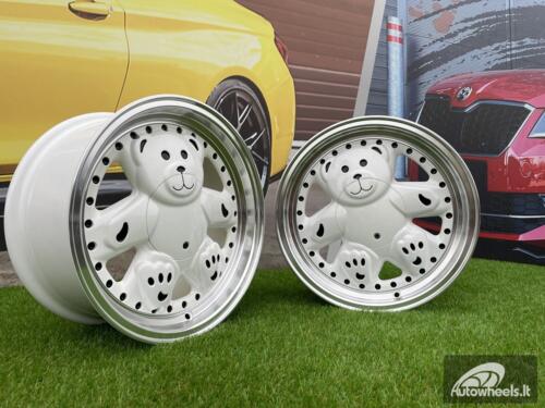 Ratlankis Ronal Teddy Bear style for VW Golf Jetta 15X7J 4X100 ET30 73.1 White with Diamond cut lip