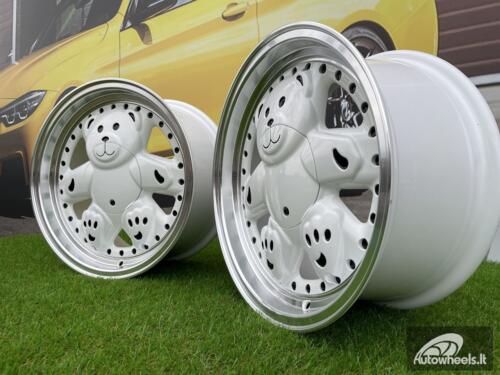 Ratlankis Ronal Teddy Bear style for VW Golf Jetta 15X7J 4X100 ET30 73.1 White with Diamond cut lip