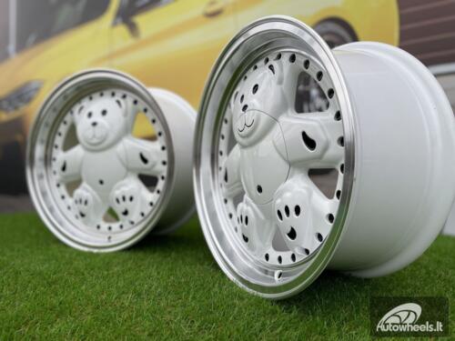 Ratlankis Ronal Teddy Bear style for VW Golf Jetta 15X7J 4X100 ET30 73.1 White with Diamond cut lip