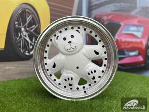 Ratlankis Ronal Teddy Bear style for VW Golf Jetta 15X7J 4X100 ET30 73.1 White with Diamond cut lip