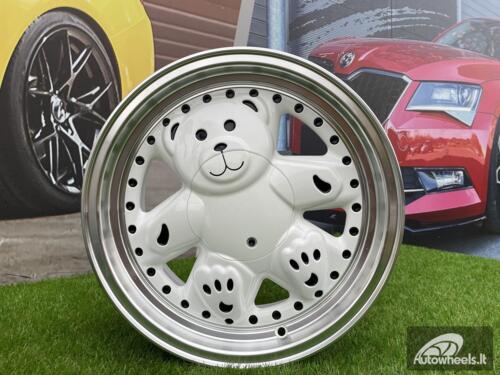 Ratlankis Ronal Teddy Bear style for VW Golf Jetta 15X7J 4X100 ET30 73.1 White with Diamond cut lip