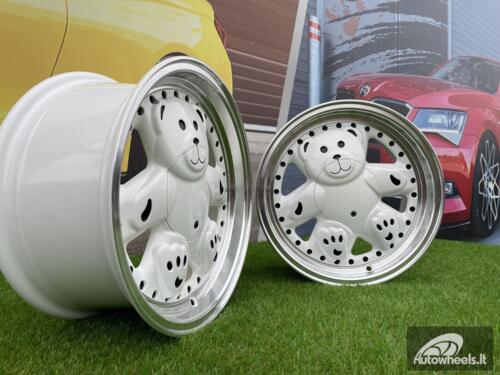 Ratlankis Ronal Teddy Bear style for VW Golf Jetta 15X7J 4X100 ET30 73.1 White with Diamond cut lip