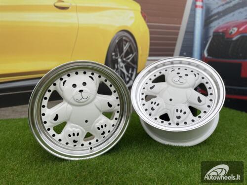 Ratlankis Ronal Teddy Bear style for VW Golf Jetta 15X7J 4X100 ET30 73.1 White with Diamond cut lip