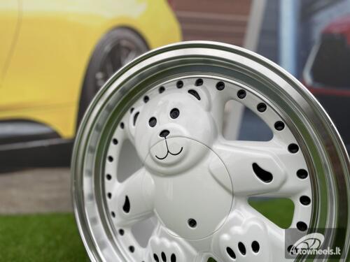 Ratlankis Ronal Teddy Bear style for VW Golf Jetta 15X7J 4X100 ET30 73.1 White with Diamond cut lip