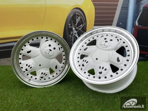 Ratlankis Ronal Teddy Bear style for VW Golf Jetta 15X7J 4X100 ET30 73.1 White with Diamond cut lip