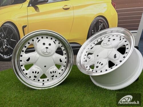 Ratlankis Ronal Teddy Bear style for VW Golf Jetta 15X7J 4X100 ET30 73.1 White with Diamond cut lip