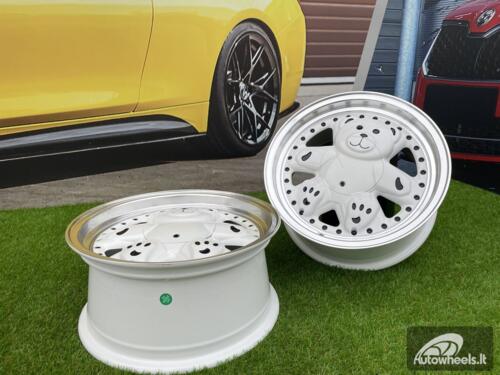 Ratlankis Ronal Teddy Bear style for VW Golf Jetta 15X7J 4X100 ET30 73.1 White with Diamond cut lip