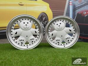 Ratlankis Ronal Teddy Bear style for VW Golf Jetta 15X7J 4X100 ET30 73.1 White with Diamond cut lip