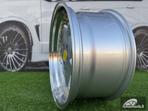 Ratlankis Ferrari 348 Style R17X8.5J 5X100 ET30 73.1 Silver with Diamond cut lip and gold rivets wheel