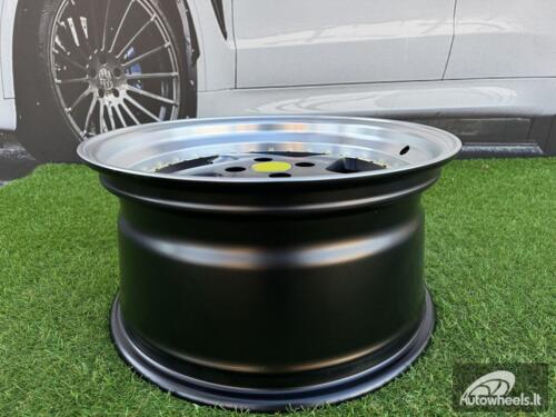 Ratlankis Ferrari 348 Style R17X8.5J 4X100 ET30 73.1 Matt Black with Diamond cut lip and gold rivets wheel