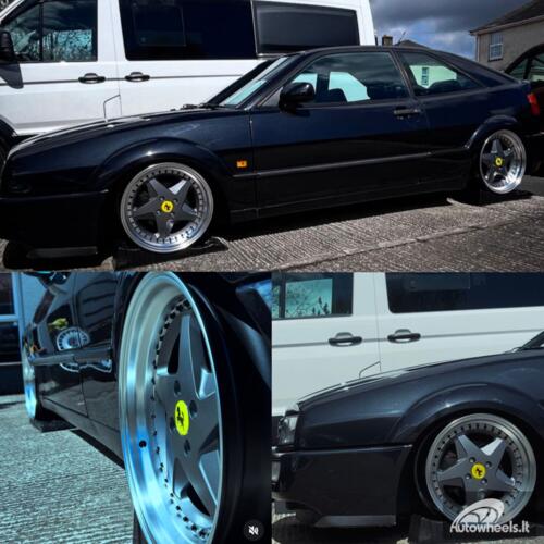 Ratlankis Ferrari 348 Style R17X8.5J 4X100 ET30 73.1 Matt Grey with Diamond cut lip and black rivets