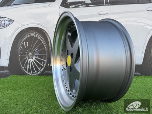 Ratlankis Ferrari 348 Style R17X8.5J 4X100 ET30 73.1 Matt Grey with Diamond cut lip and black rivets wheel
