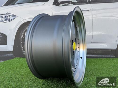 Ratlankis Ferrari 348 Style R17X8.5J 4X100 ET30 73.1 Matt Grey with Diamond cut lip and black rivets wheel