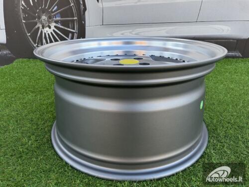 Ratlankis Ferrari 348 Style R17X8.5J 4X100 ET30 73.1 Matt Grey with Diamond cut lip and black rivets wheel