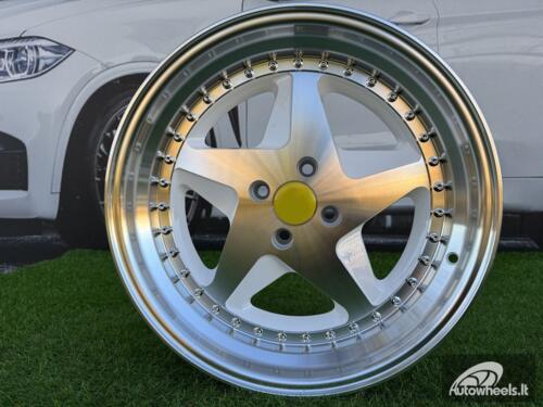 Ratlankis Ferrari 348 Style R17X8.5J 4X100 ET30 73.1 White with Diamond cut and chrome rivets wheel