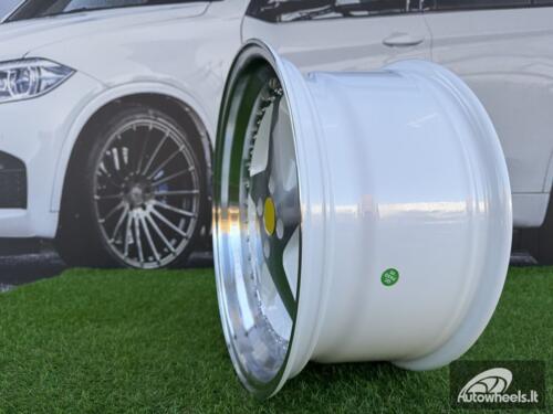 Ratlankis Ferrari 348 Style R17X8.5J 4X100 ET30 73.1 White with Diamond cut and chrome rivets wheel