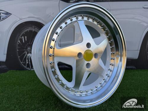 Ratlankis Ferrari 348 Style R17X8.5J 4X100 ET30 73.1 White with Diamond cut and chrome rivets wheel