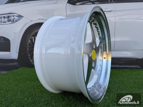 Ratlankis Ferrari 348 Style R17X8.5J 4X100 ET30 73.1 White with Diamond cut and chrome rivets wheel