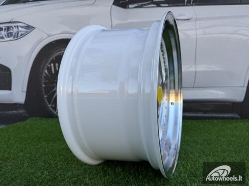 Ratlankis Ferrari 348 Style R17X8.5J 4X100 ET30 73.1 White with Diamond cut and chrome rivets wheel