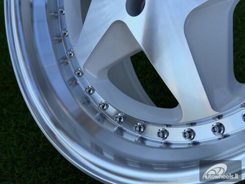 Ratlankis Ferrari 348 Style R17X8.5J 4X100 ET30 73.1 White with Diamond cut and chrome rivets wheel