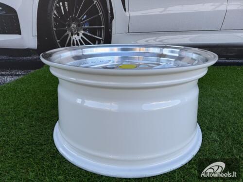 Ratlankis Ferrari 348 Style R17X8.5J 4X100 ET30 73.1 White with Diamond cut and chrome rivets wheel